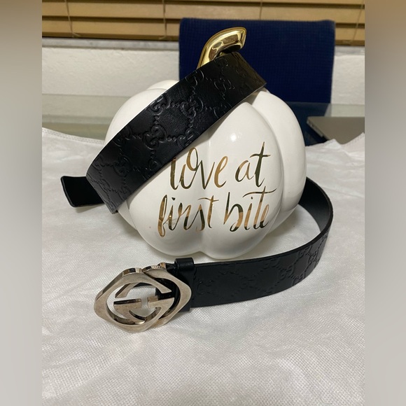 @@@ GUCCI WIDE BELT.@@@. 48 inches long. Color: Black - Picture 3 of 16